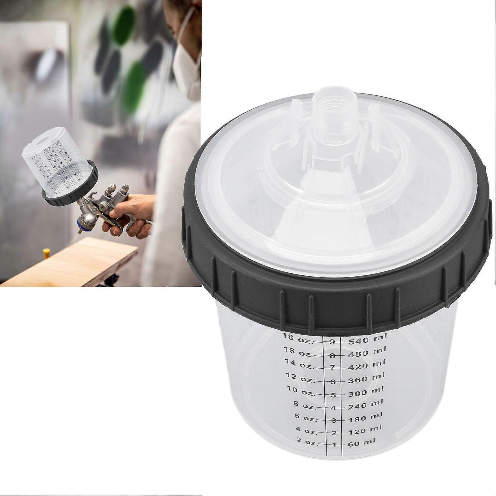 Disposable Plastic Paint Spray Mixing Cup 600ml with Lid