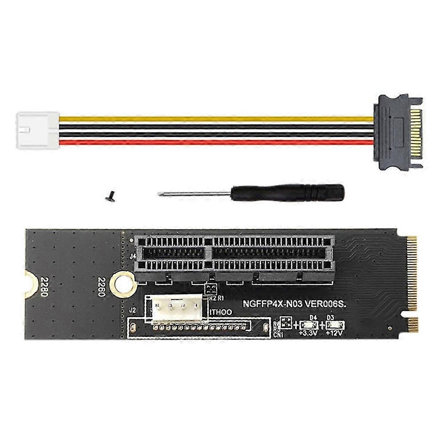 NGFF M.2 to PCI-E 4X X1 Riser Card with Indicator for GPU BTC Mining