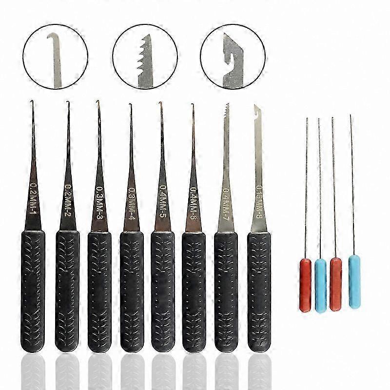 12-Piece Key Extraction Tool Set for Locksmiths/hooks needles lock removal kit