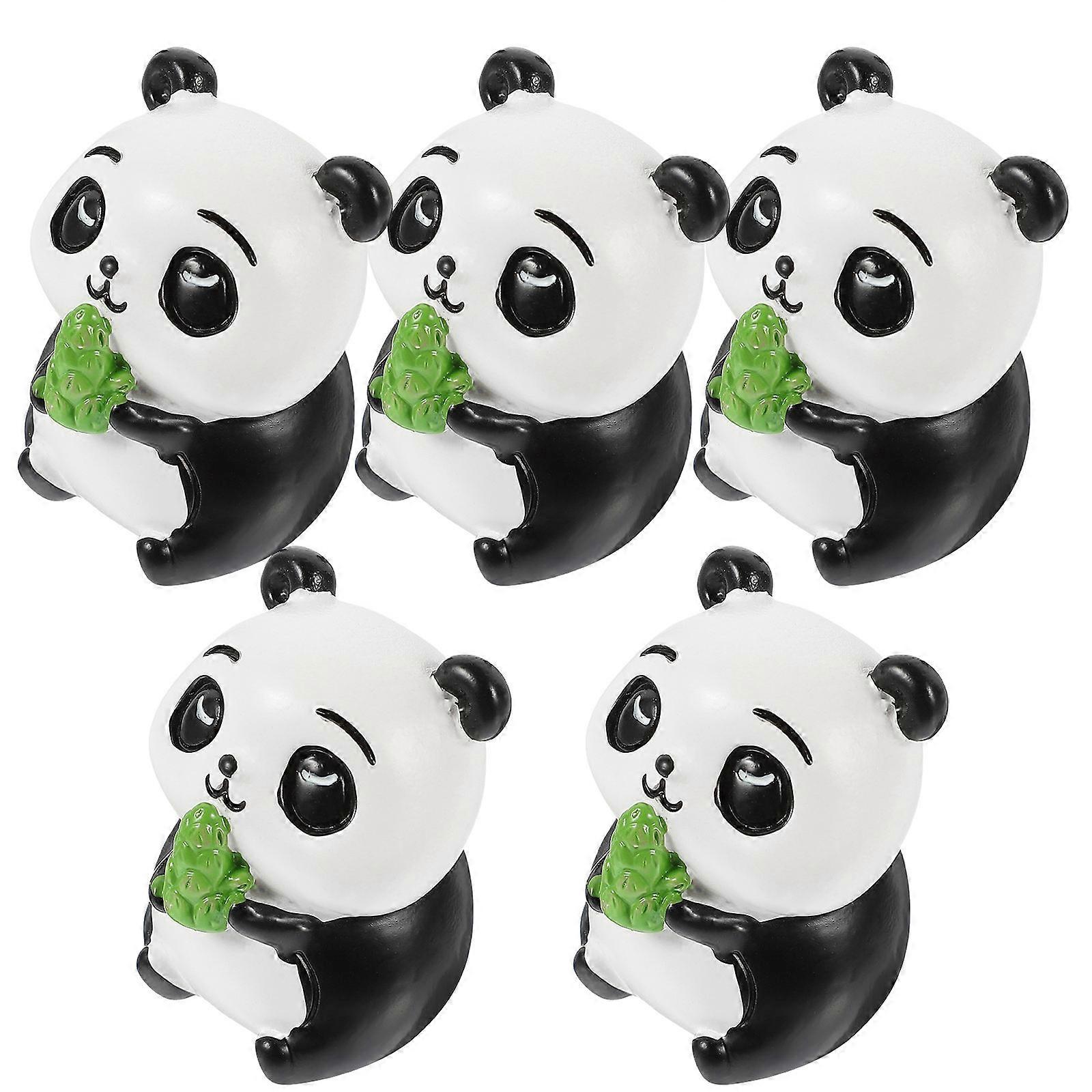 Resin Panda Figurine Decor for Indoor Use 15Pcs