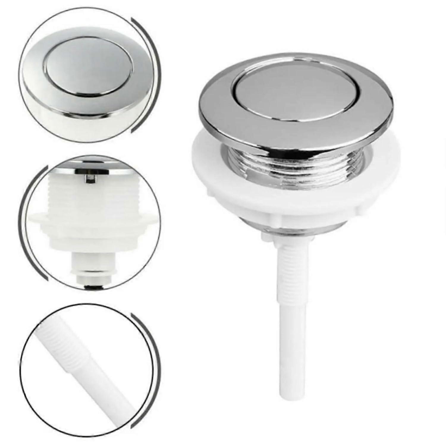 38mm Single Flush Toilet Push Button 1Pack Chrome ABS Kit Universal Fit For Most Cisterns Easy Install Rust Resistant
