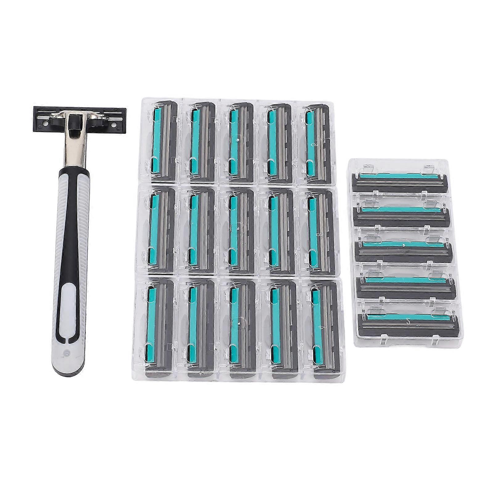 Tondeuse à barbe pour homme, double couche, sécurité, avec 20 lames