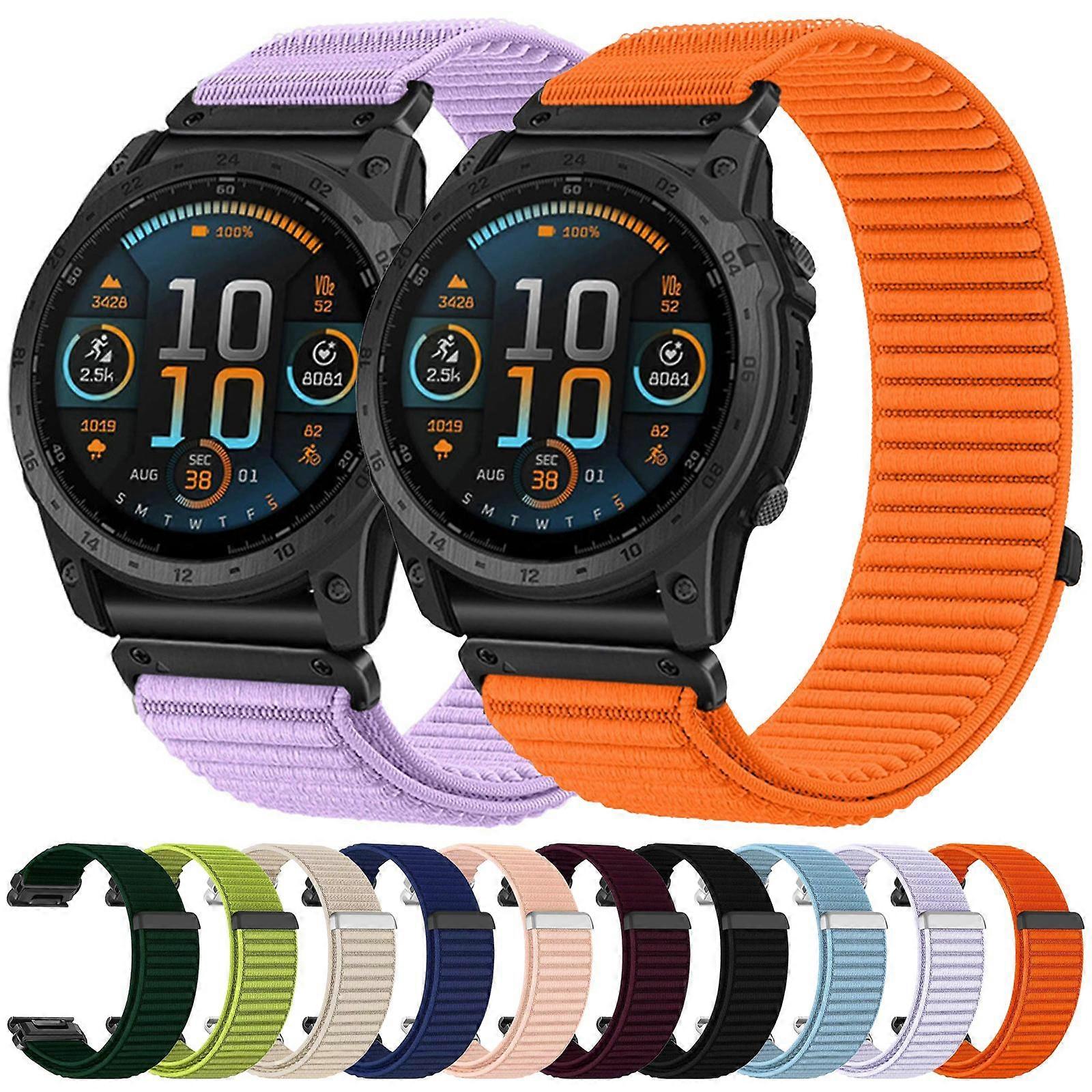 Woven Nylon Hook And Loop Fastener Metal Interface Watch Band