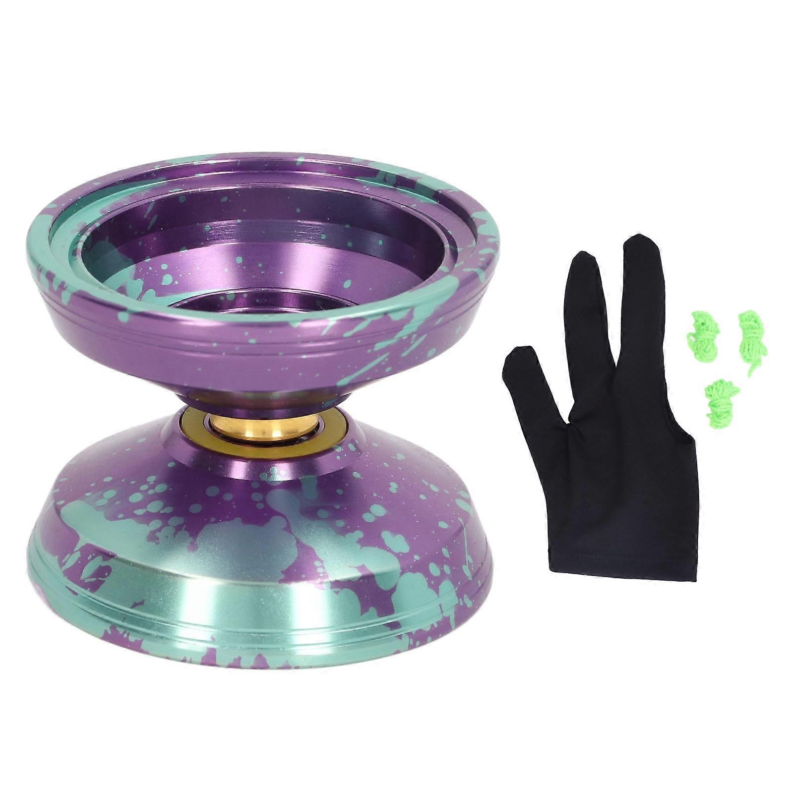 Yoyo professionnel en alliage d'aluminium, jouet insensible, cadeau d'anniversaire avec gant à ficelle pour enfants, vert