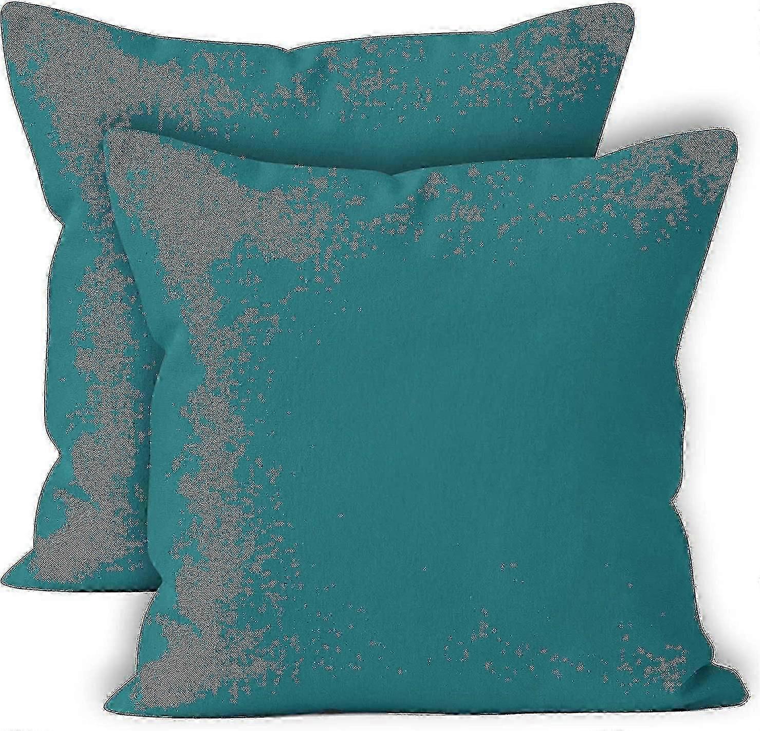 Housses coussin 2pc Set (50 x 50 cm) - Jaune Soleil - Toile de coton teinte solide