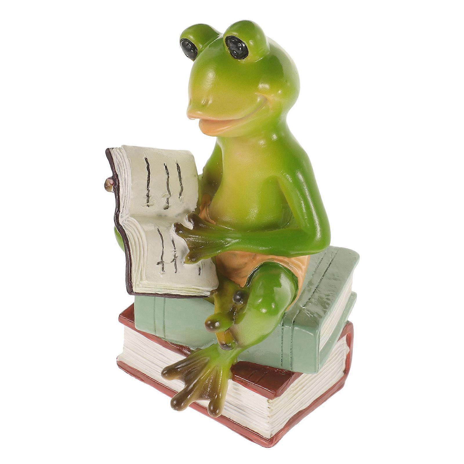 Resin Frog Figurine Frog Sculpture Statue for Desk Table Ornament