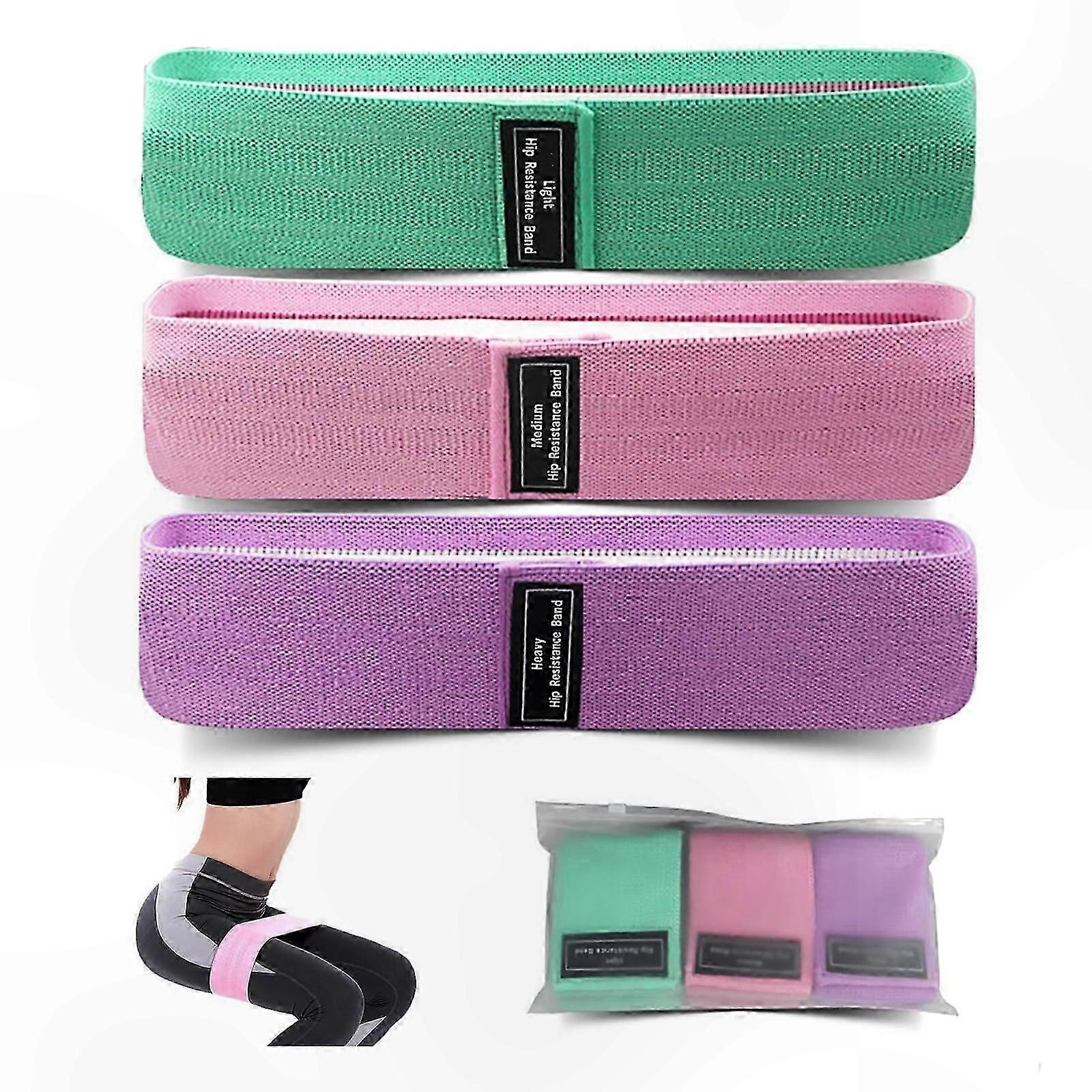 Non-Slip Elastic Hip Bands for Leg Workouts with 3 Resistance Levels
