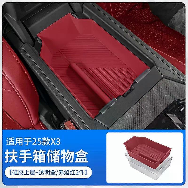 For BMW X3 2025 G45 Central Control Armest Box Storage Box Double Layer Console Organizer Interior Tidying Accessories