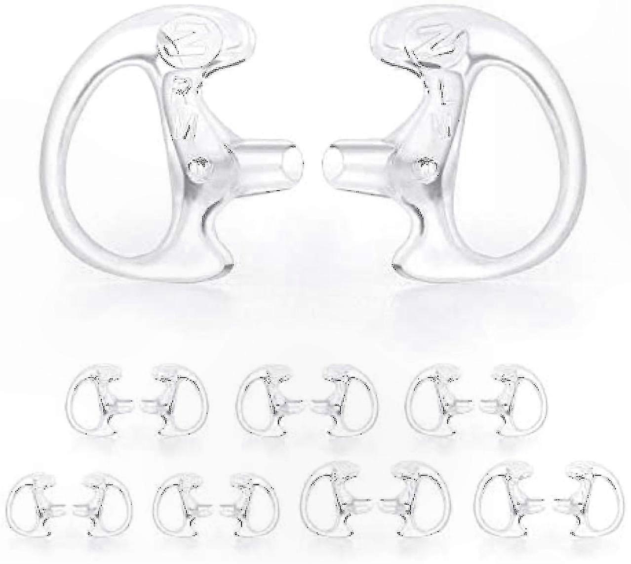 Silicone Earpiece Set, Comfortable Earmold Replacement for Radios - Clear, 8 Pairs