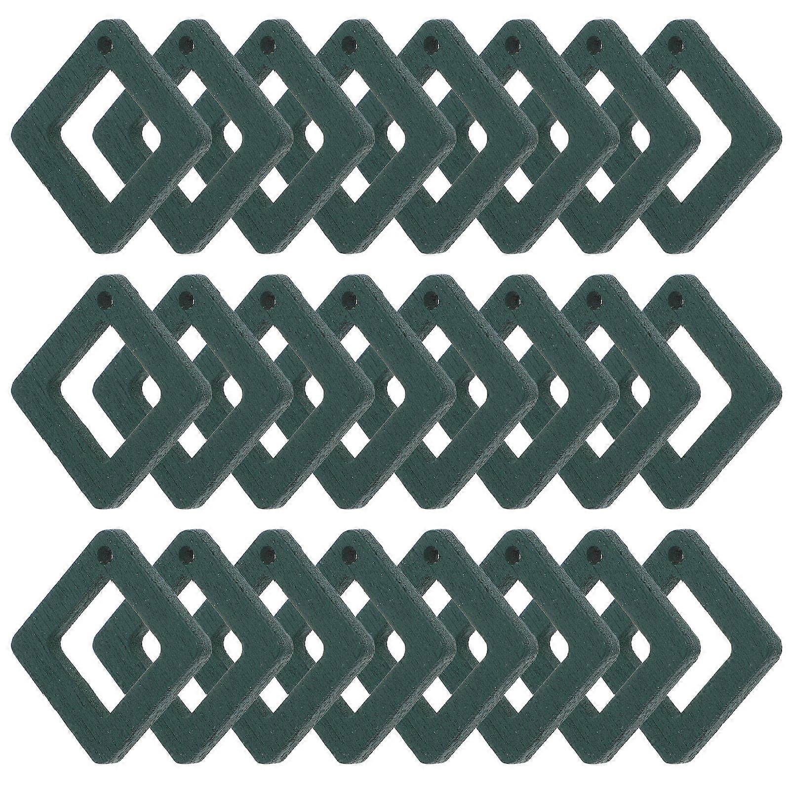 Wooden Hollow Square Earring Frames for DIY 30Pcs Kit