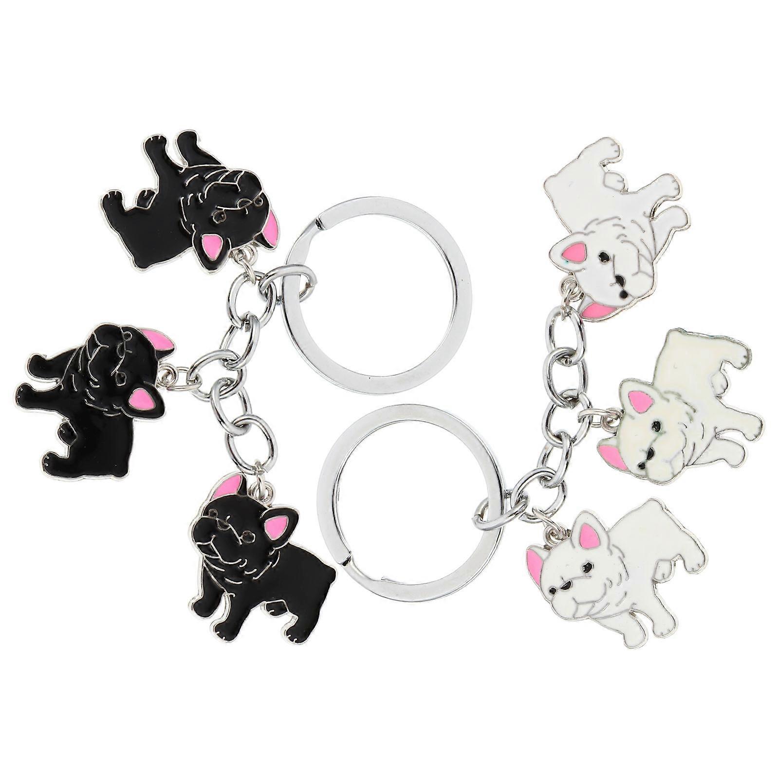 Alloy Key Pendants Dog Design Key Chains for Decoration 4Pcs Pack