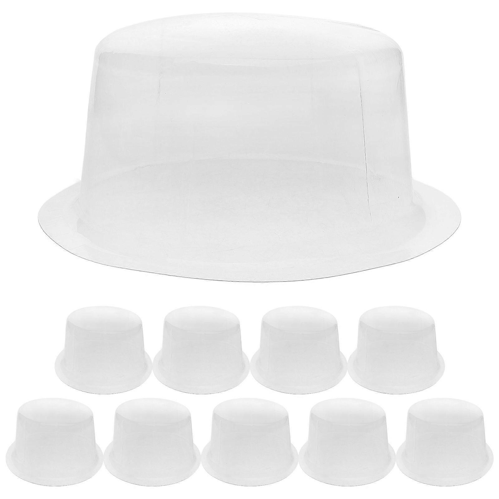 10pcs Pvc Plastic Hat Shaper Insert Round Top Hat Hat Rack Stand For Wall Or Table Display