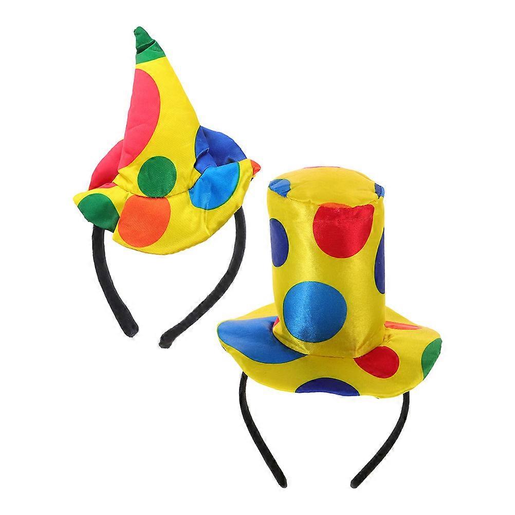 Clown Headband for Decoration 2Pcs Colorful Hair Hoop for Party Use