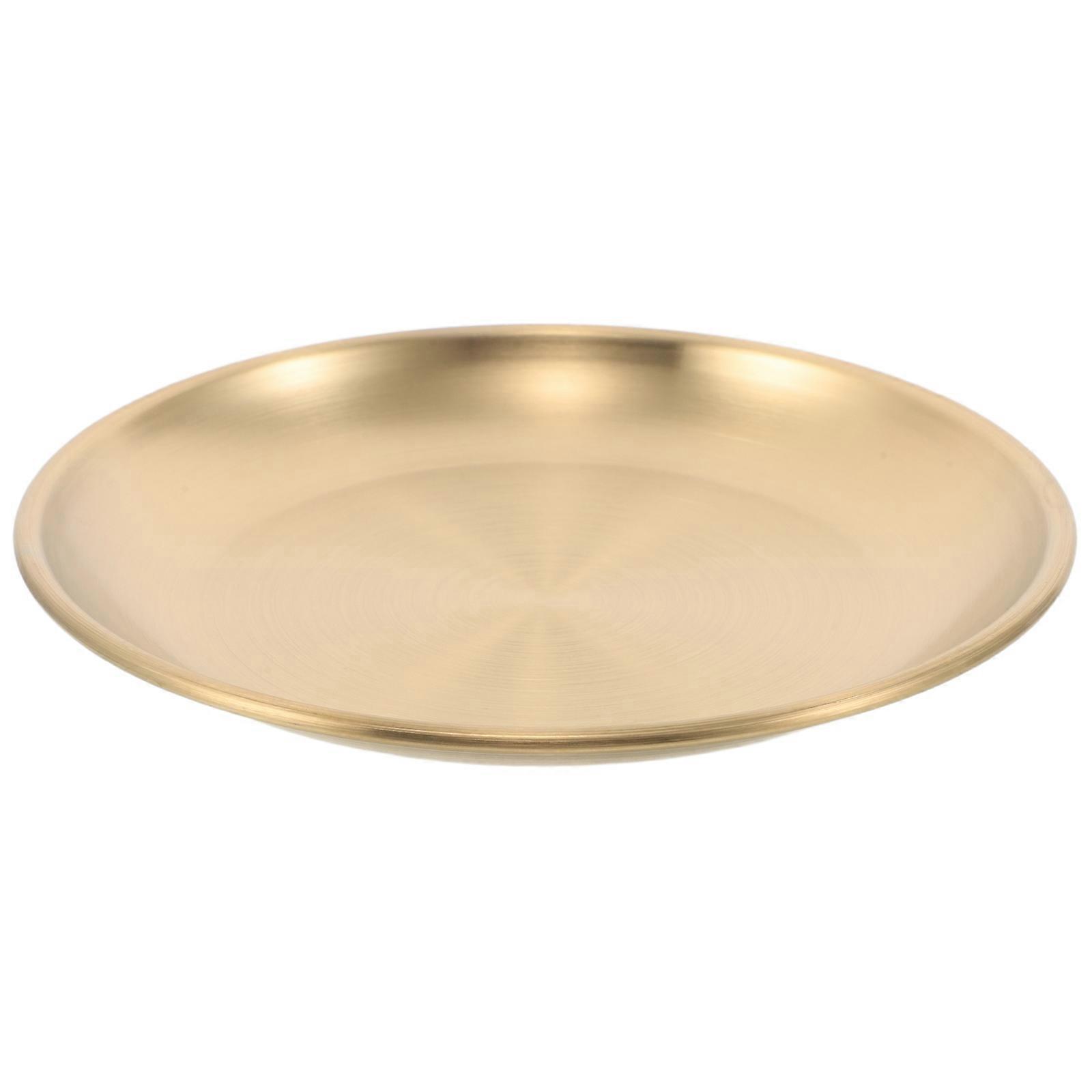 Golden Stainless Steel Round Dinner Plate for Multipurpose Serving 5Pcs