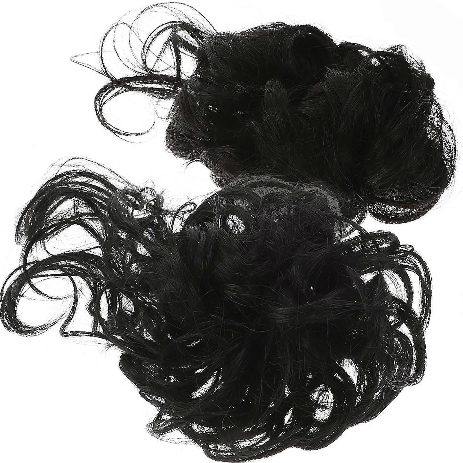 Messy Bun Hairpiece Extensions For Girls Office Use 4.7X4.3X1.57in Round 10Pcs