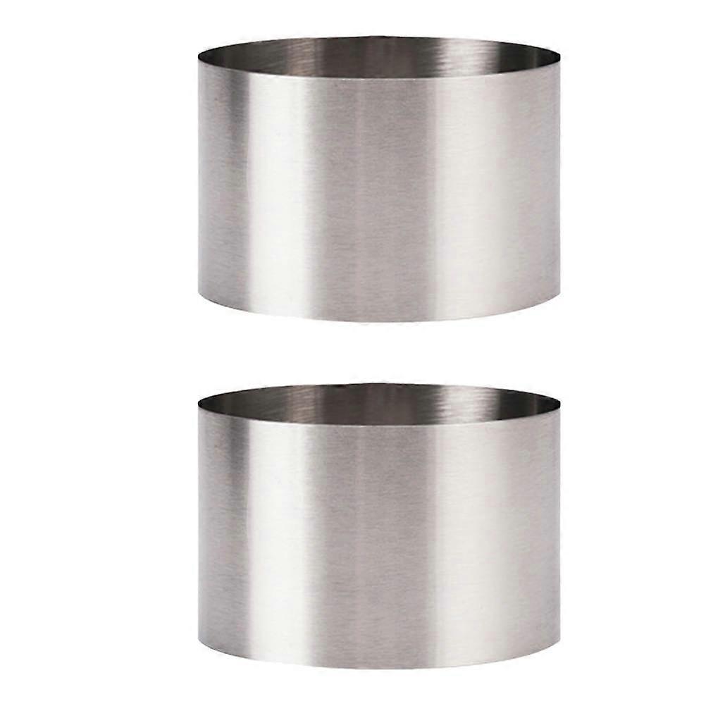 Edelstahl-Gelee-Keksform, Mousse-Kuchenkragen, Backen, Gebäck, Zubereitung, Hobbyköche, 7,9 x 7,9 x 5,1 cm, 2er-Set