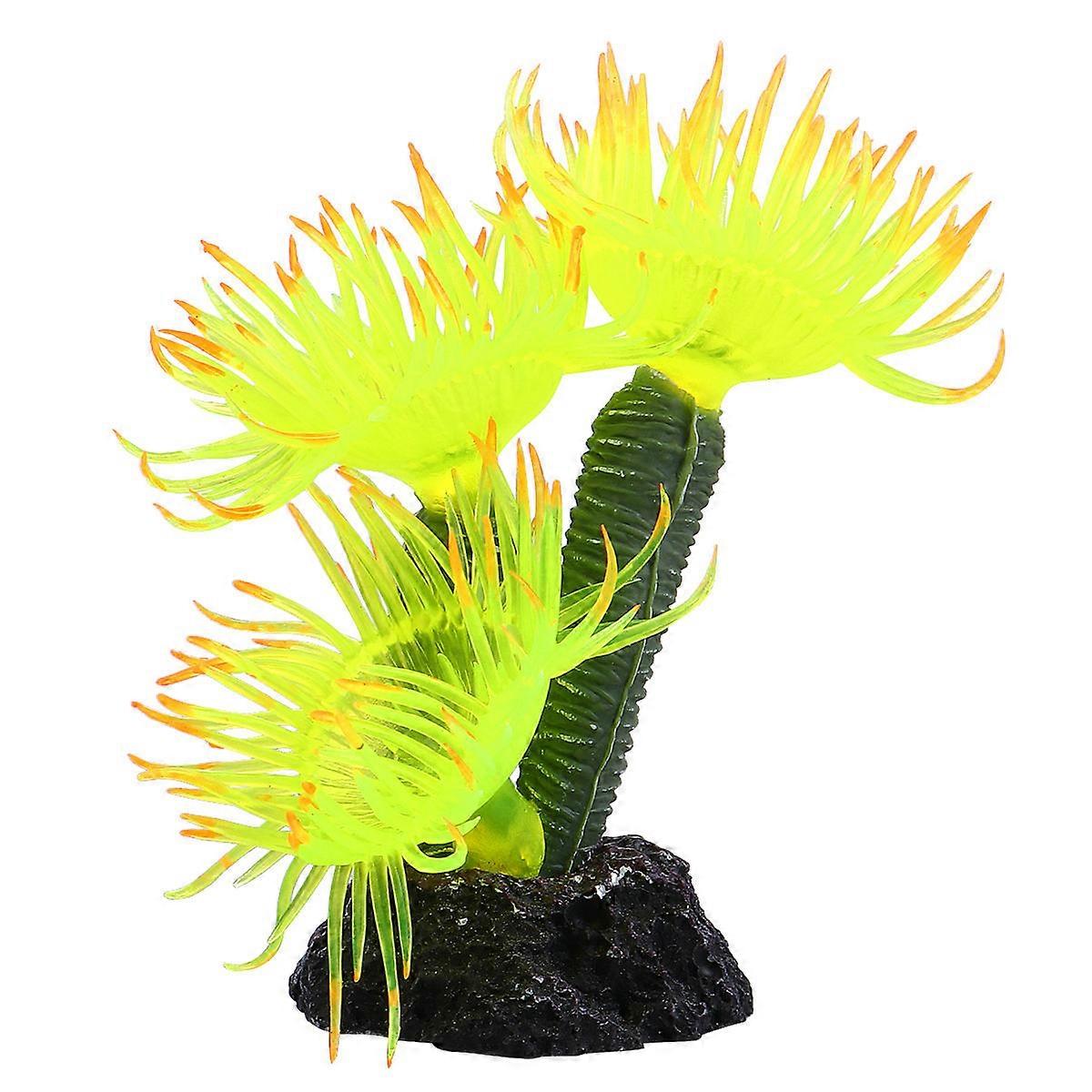 Fish Tank Coral Artificial Coral for Decoration 3Pcs Yellow Manmade