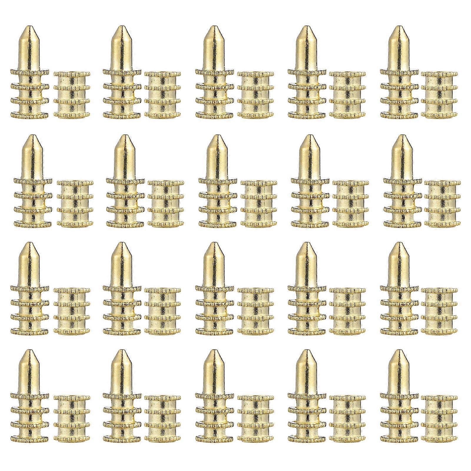 Table Leaf Alignment Pin Metal Positioning Rods 40Pcs Golden
