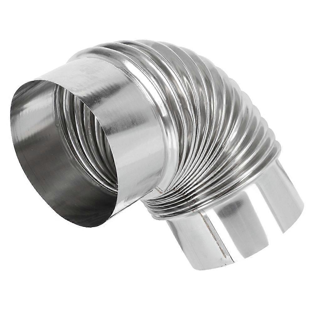 Elbow Exhaust Pipe Silver Durable Galvanized Steel for Kitchen Home Use