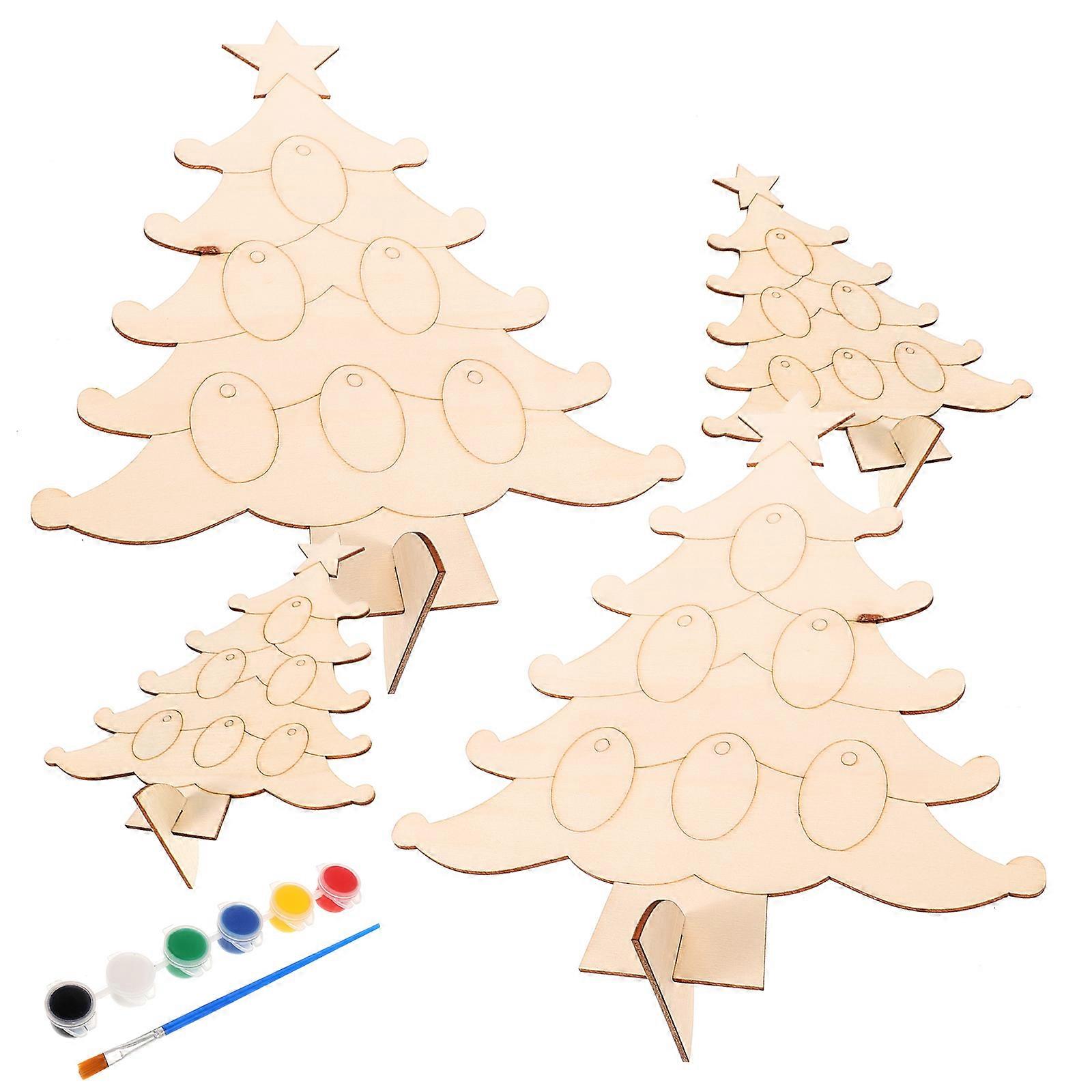 Blank Wood Slices Christmas Tree DIY Craft for Decoration 3Sets