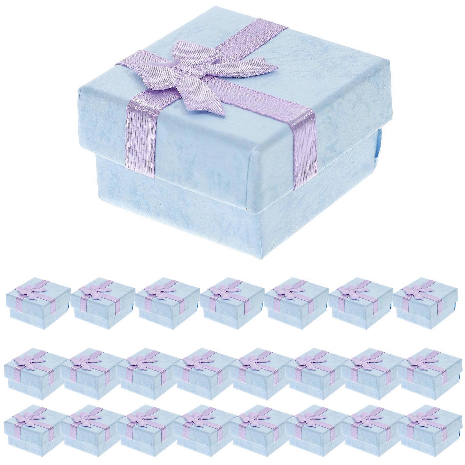 24Pcs Elegant Purple Jewelry Boxes for Storage Use Gift Ring Packaging Boxes