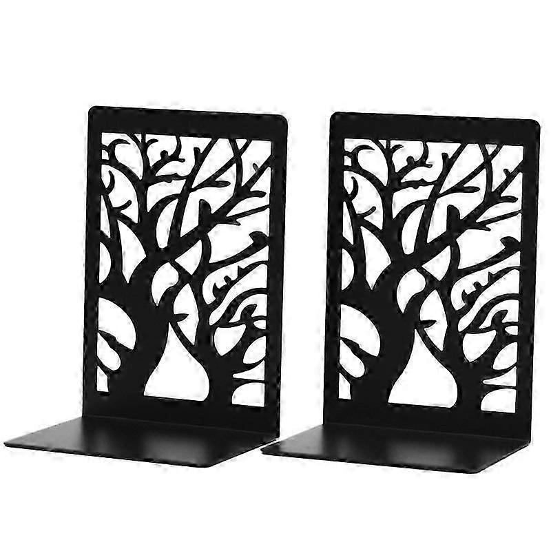1 pair Bookends, Metal Bookends Book Storage Book Block for Bookshelf Bookend - Black 17.5*12*9cm