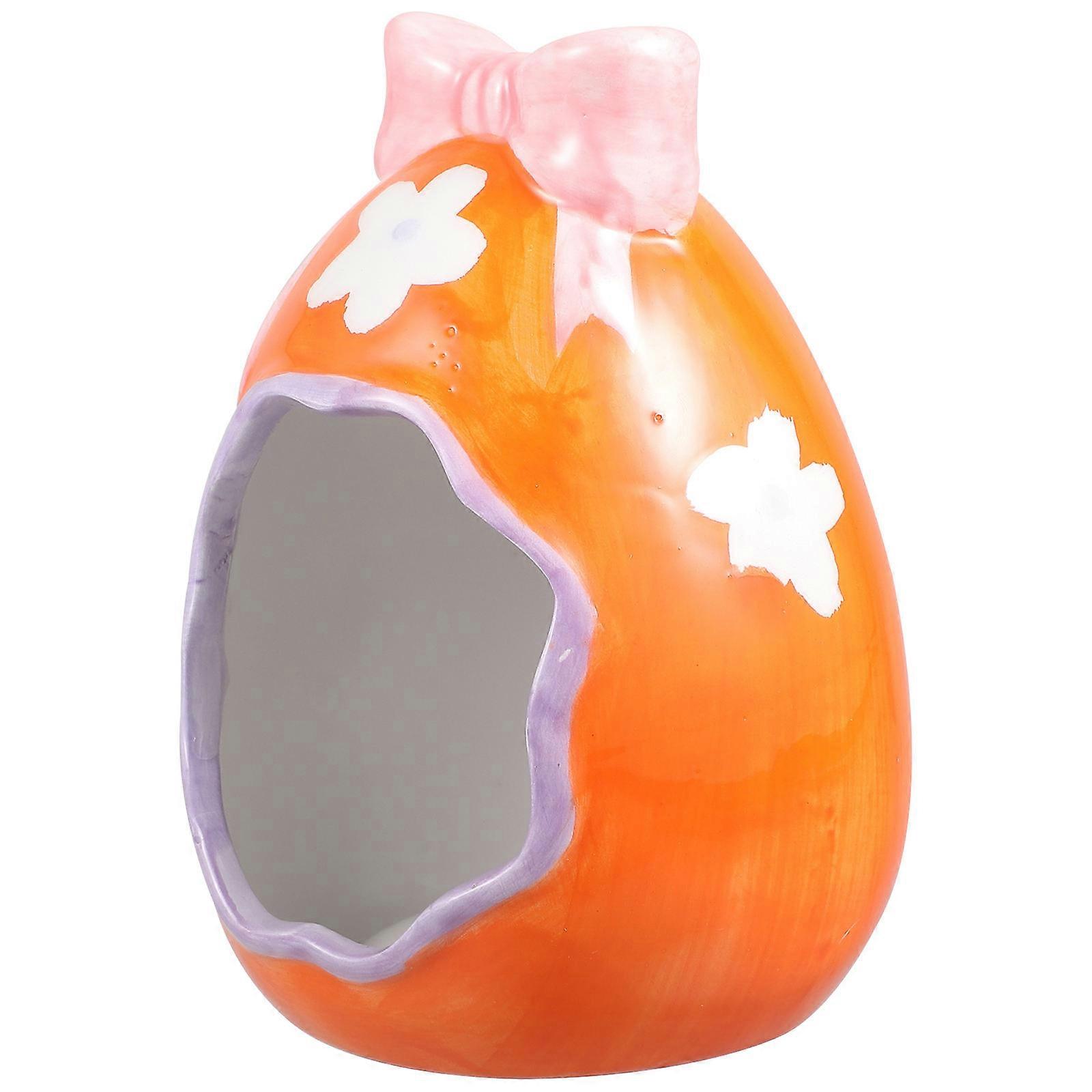 Purple Ceramic Hamster Ceramic House for Summer Cooling Hideout