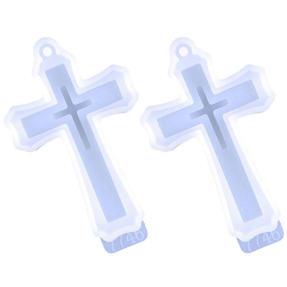 Reusable Non-Stick Silicone Cross Pendant Mold For DIY Handcrafts With Easy To Clean Feature 3.38X2.16X0.39in 10Pcs