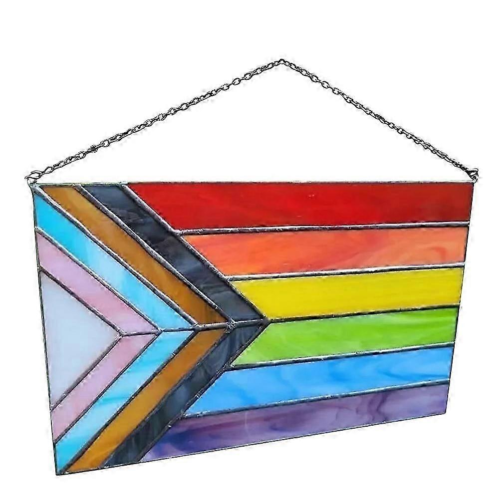Progress Pride Stained Flag, Attrape-soleil Pride Flag pour Windows