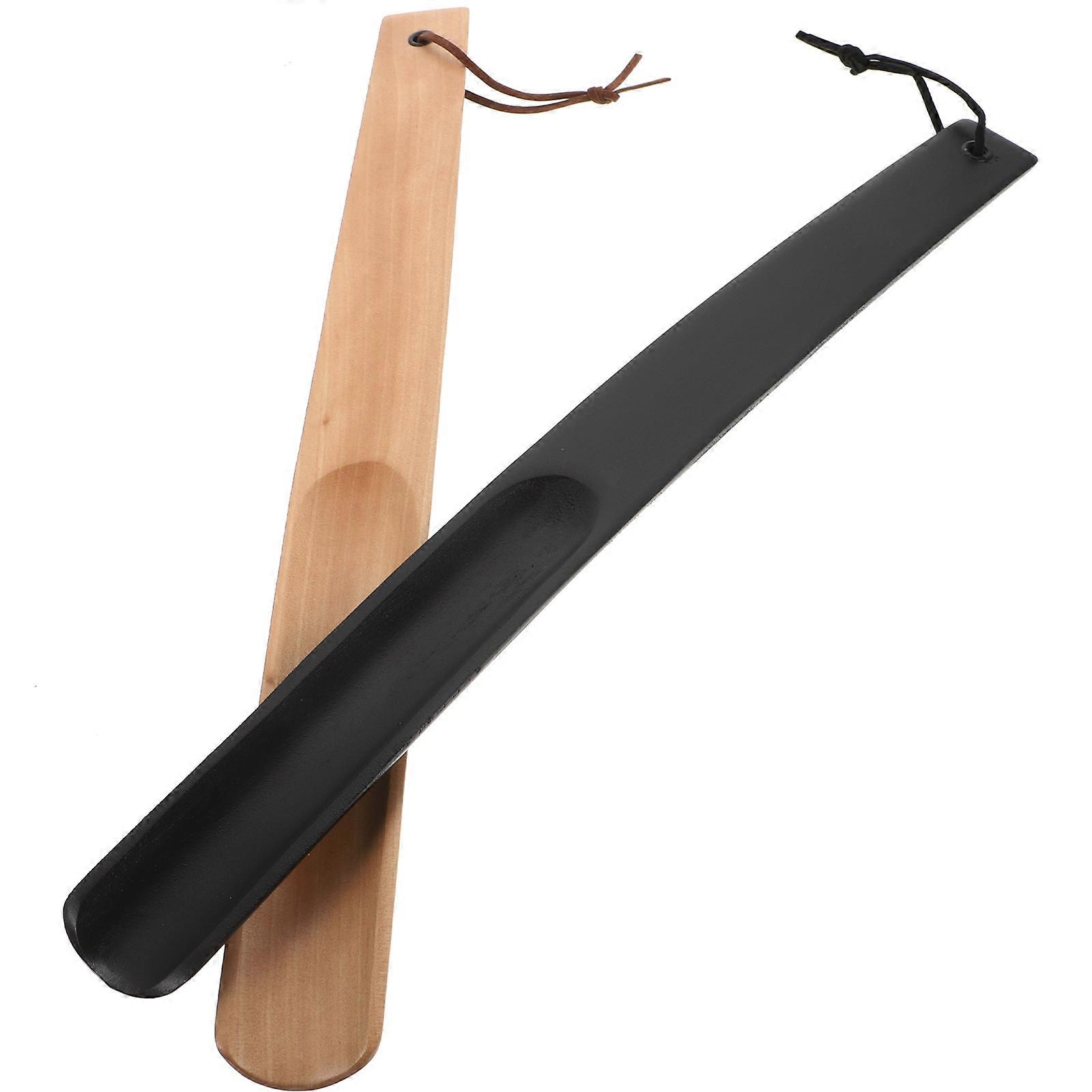 Portable Wooden Shoe Horn for Shoes Use Long Handle 10Pcs Shoe Helper