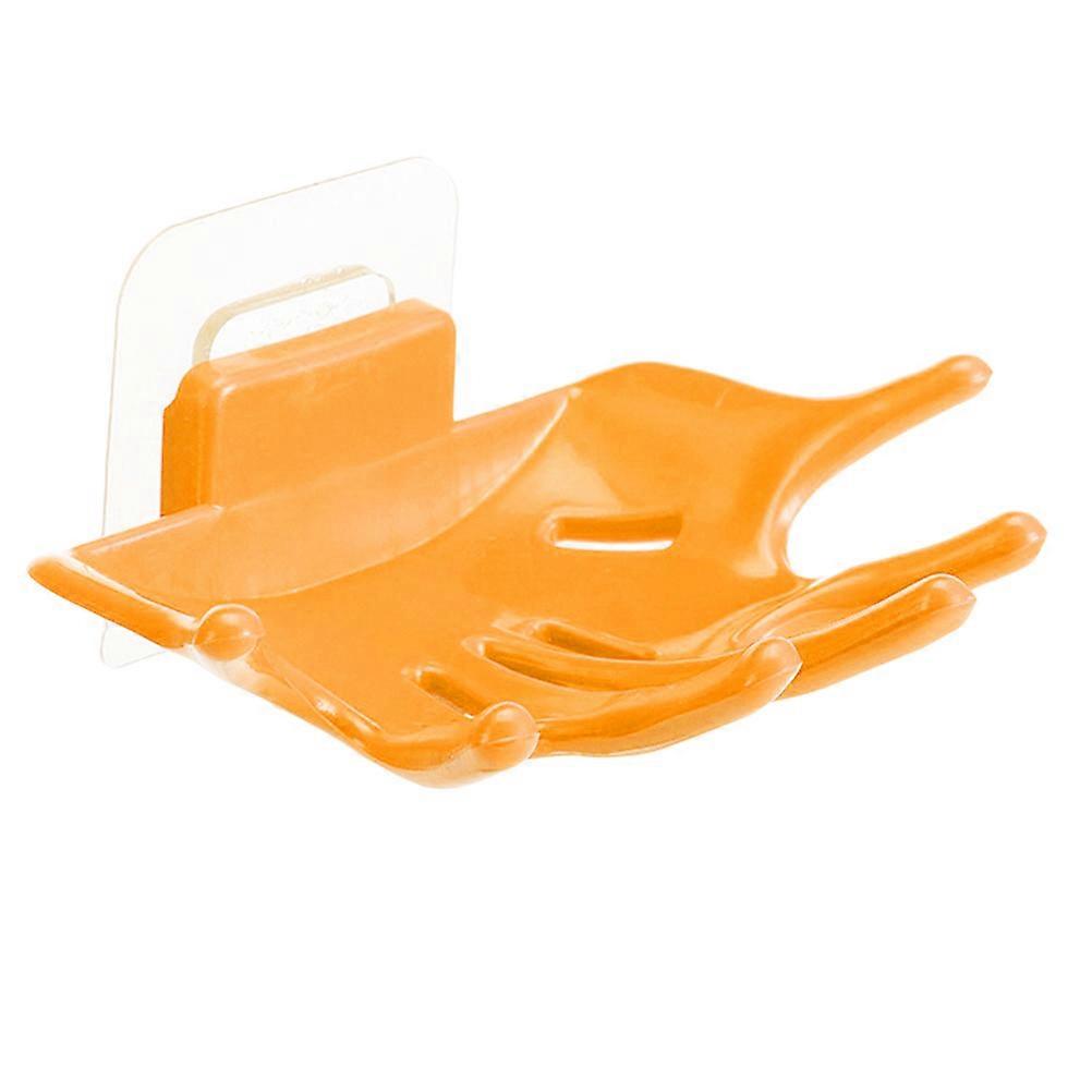 Hand Shaped Soap Holder Soap Box with Drain for 3Pcs Orange Set