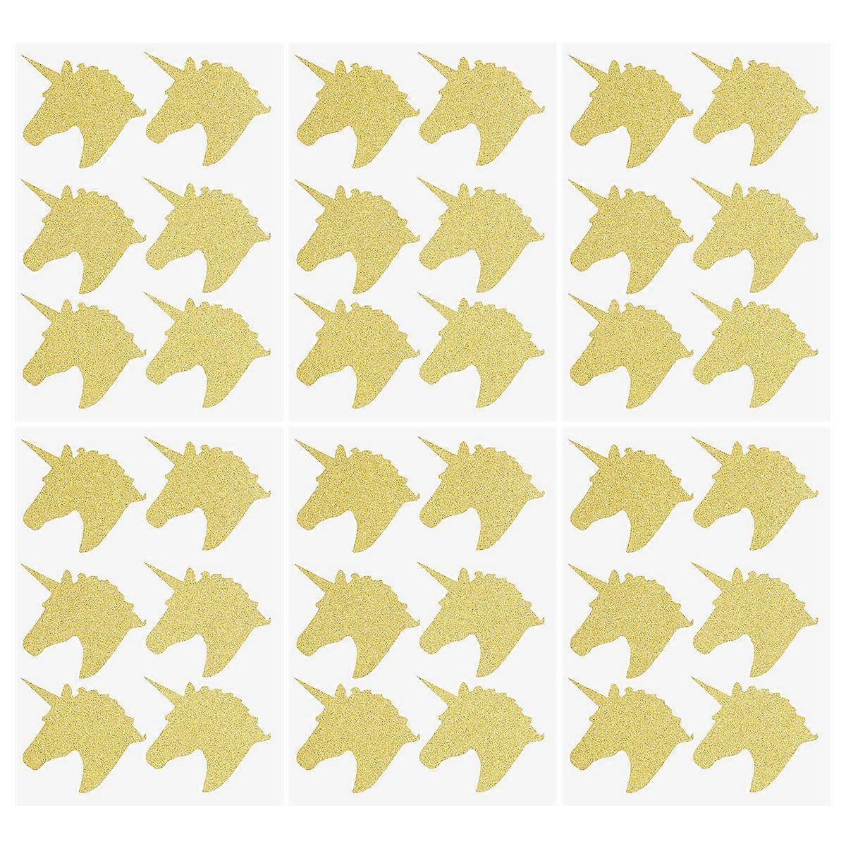 Bedroom Wall Stickers Glitter Unicorn Patterns for Decoration 18 Sheets