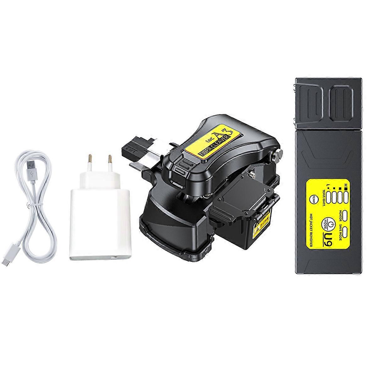 A3 Fiber Optic Cleaver+U9 Fiber Thermal Stripper EU Plug