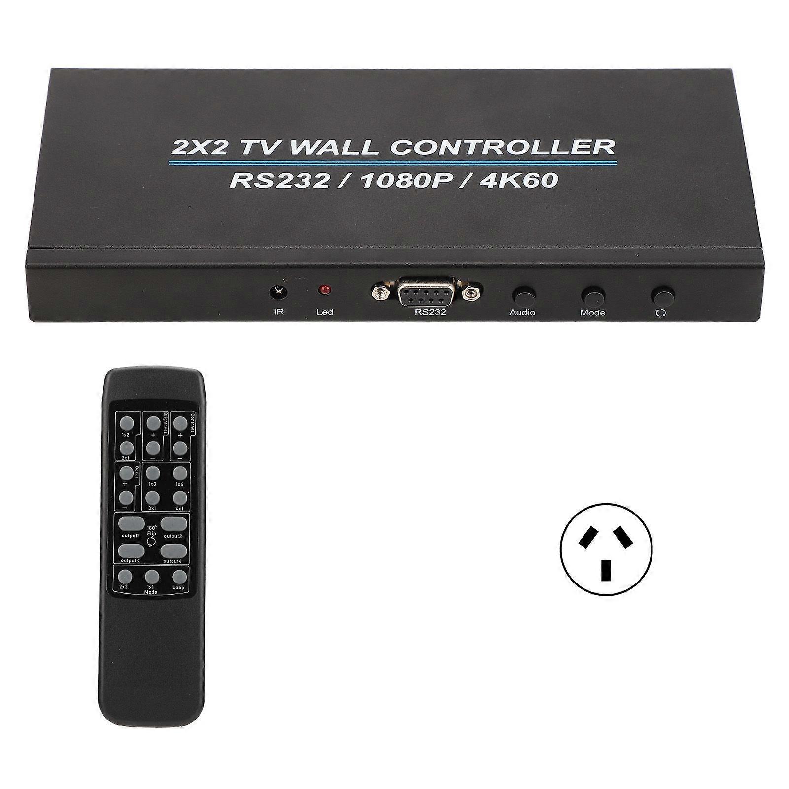 2x2 HD Multimedia Interface Video Wall Controller 4K and 60HZ HD Display 180 Degree Rotate TV Wall Controller 110240V AU Plug