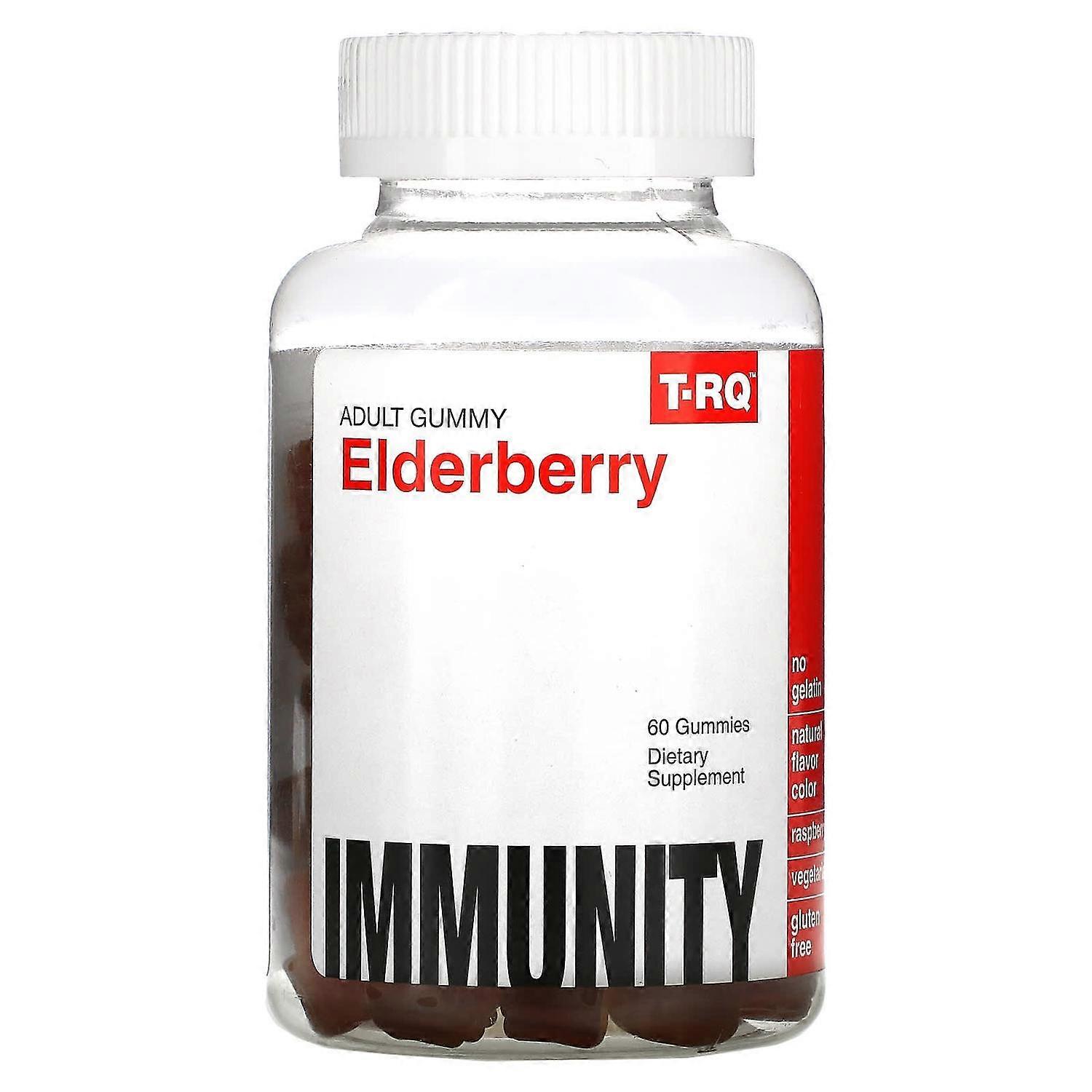 T-RQ, Elderberry, Immunity, Lemon Raspberry, 60 Gummies