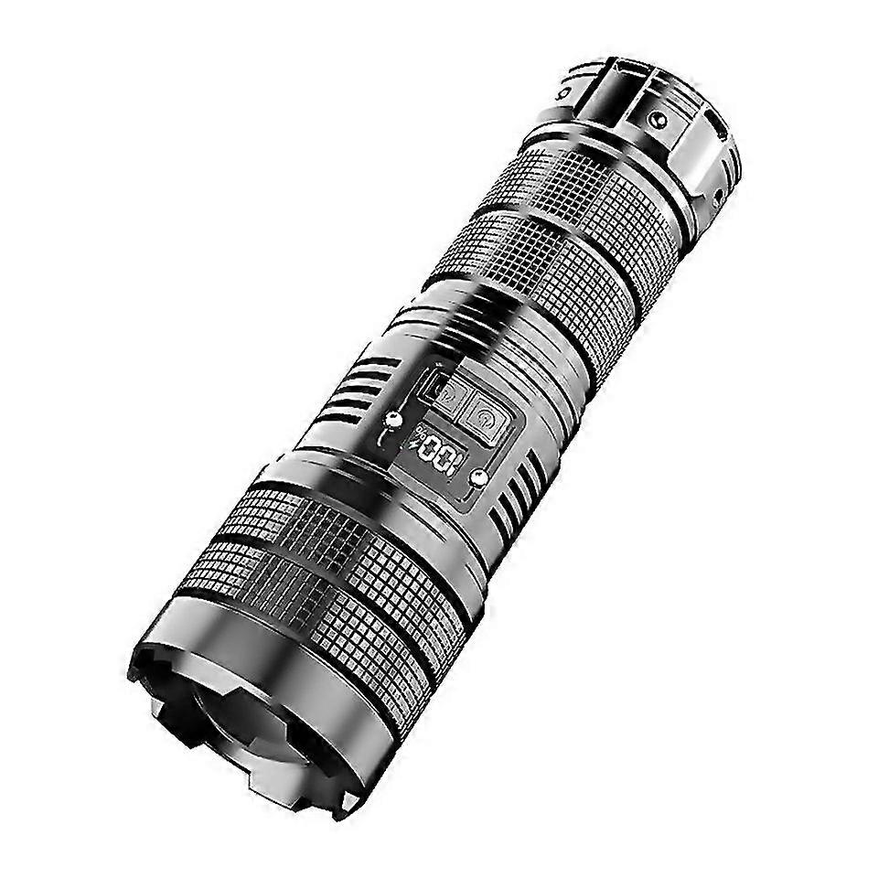 For X9 Outdoor Laser Digital Display Zoom Flashlight Long Range Lighting Flashlight White