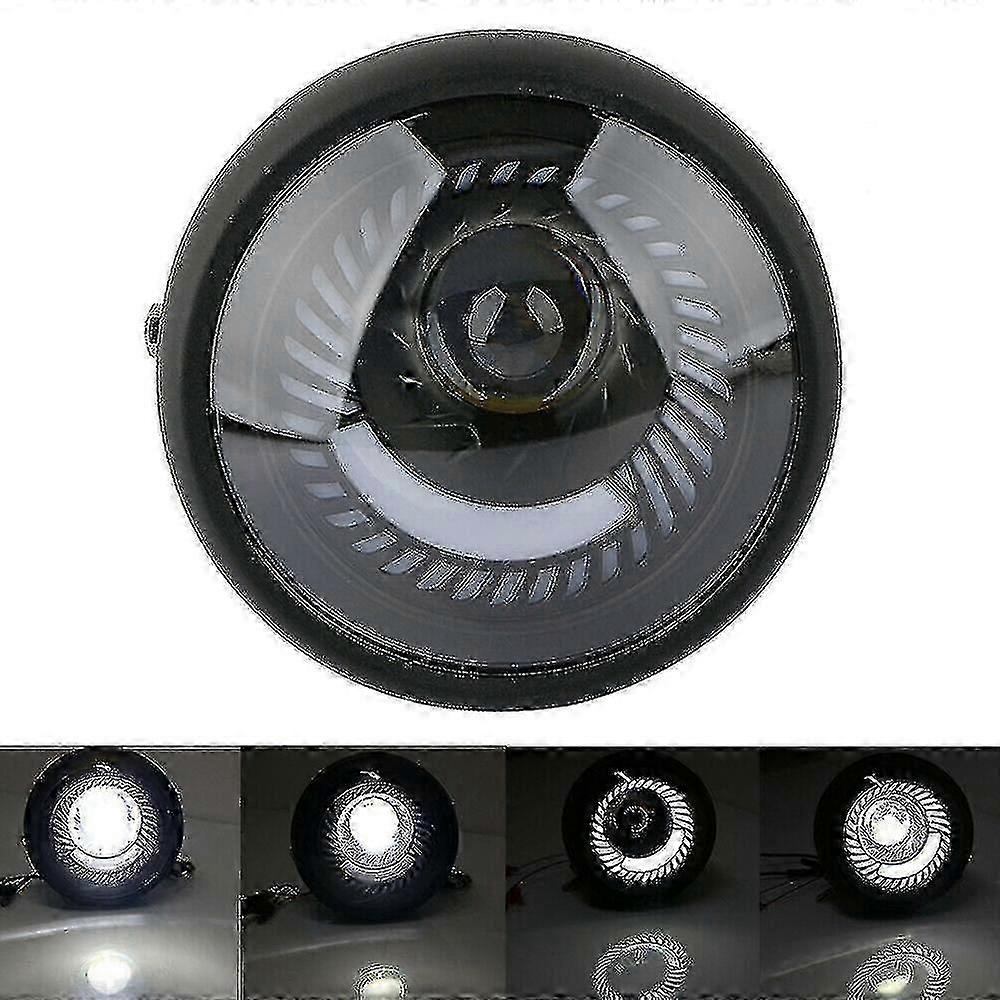 Motorcycle 6.5 Inch Led Headlight Spiral White Side Mount Bracket