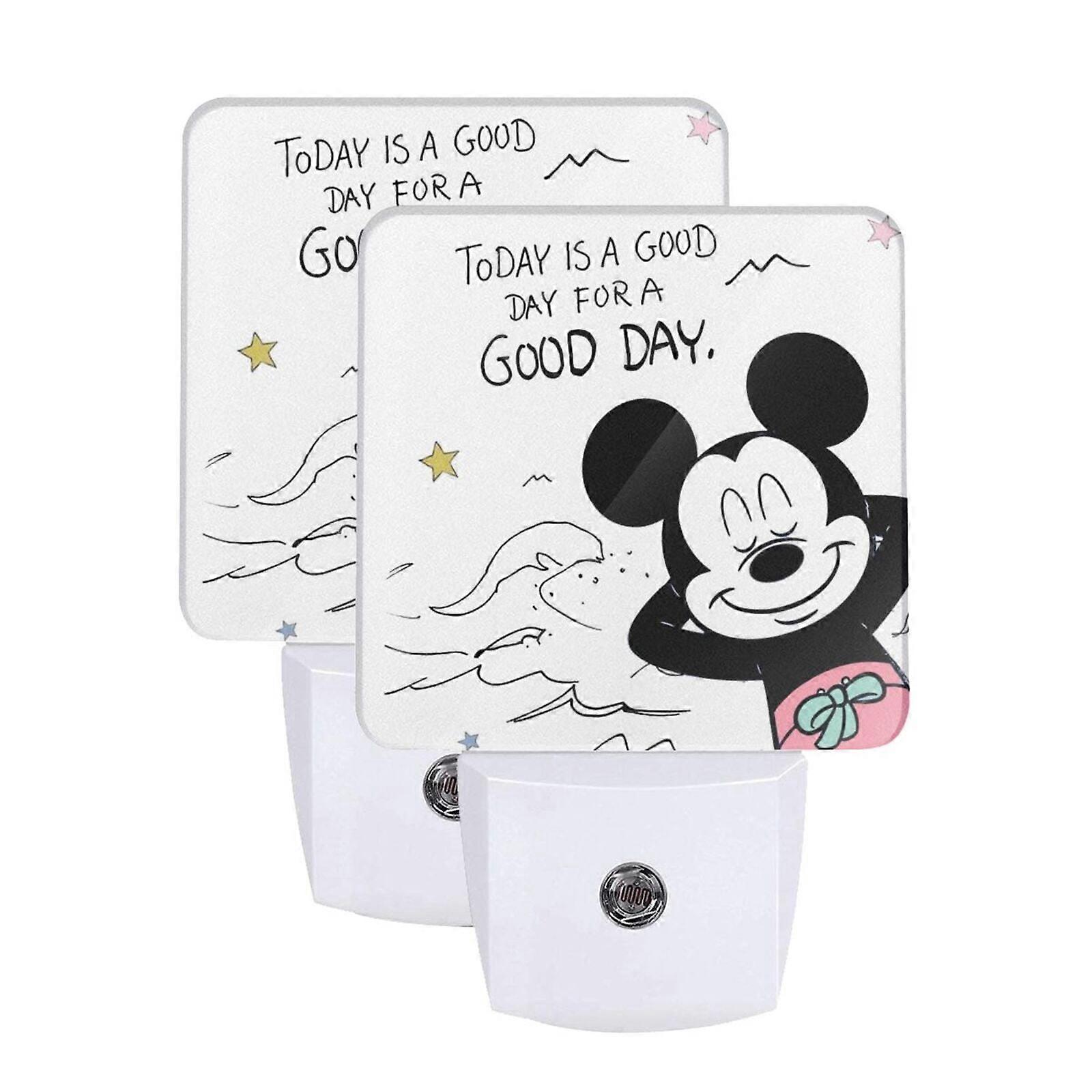 Cute Cartoon Mickey Mouse Night Light,Night Lights Plug into Wall Decor for Stairway/Hallway/Kitchen,Dusk to Dawn Sensor Nightlights