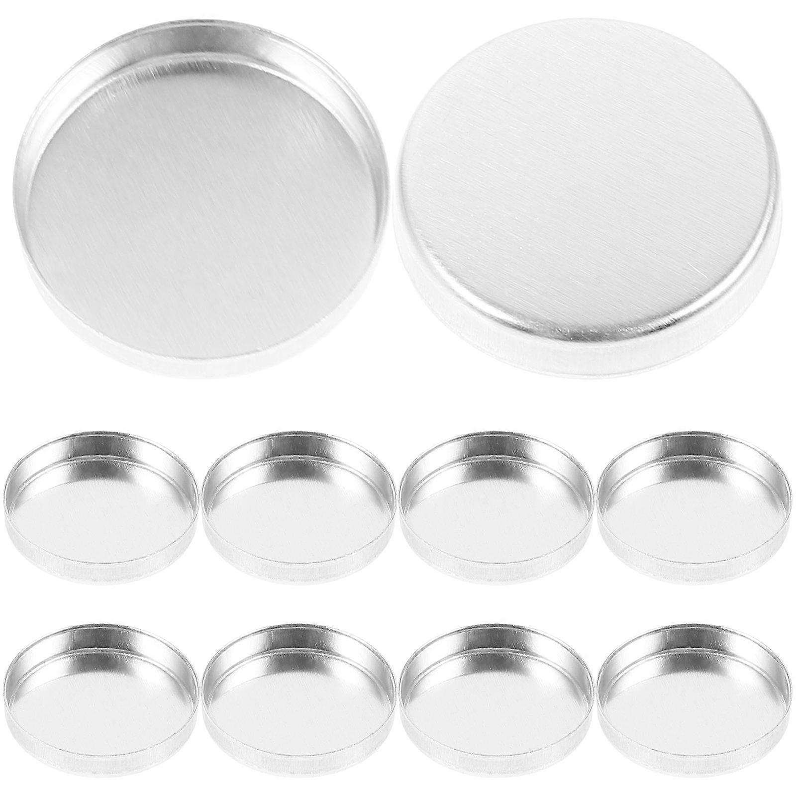 Small Eyeshadow Pan for Makeup 30Pcs Empty Aluminum Silver Makeup Tray
