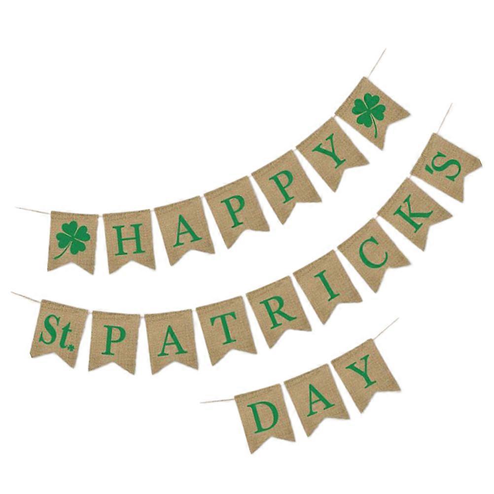 Patricks Day Banner Linen Banner for Decorations 1Pcs Assorted Color