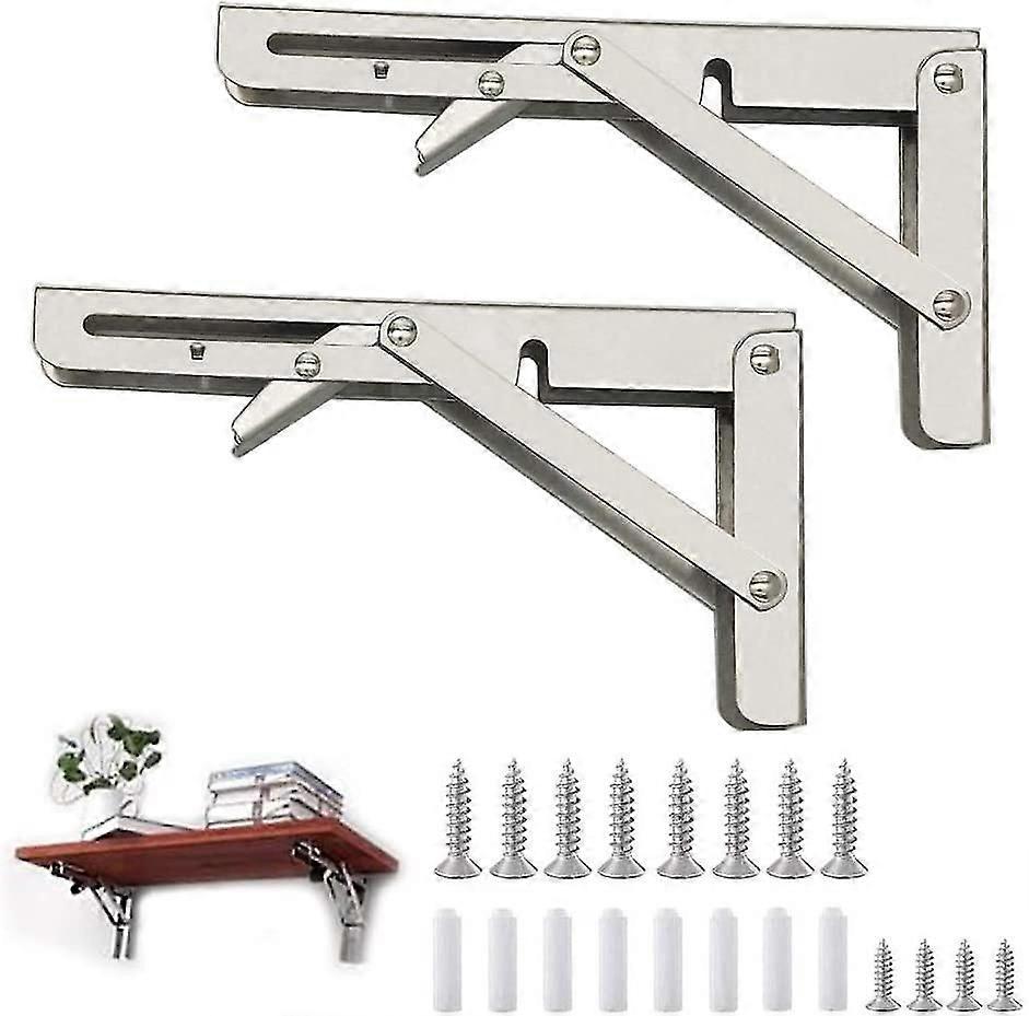 Folding Bracket,2 Pieces Wall Shelf Bracket Stainless Steel Folding Shelf Bracket,wall Shelf Bracket,200mm Wall Shelf Brackets