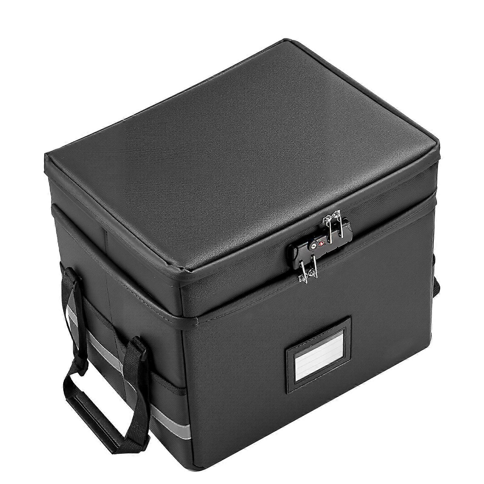 Fireproof Document Box, 1000  Heat Insulated Fireproof & Waterproof Box with Lock, Two-Layer File Storage Organizer