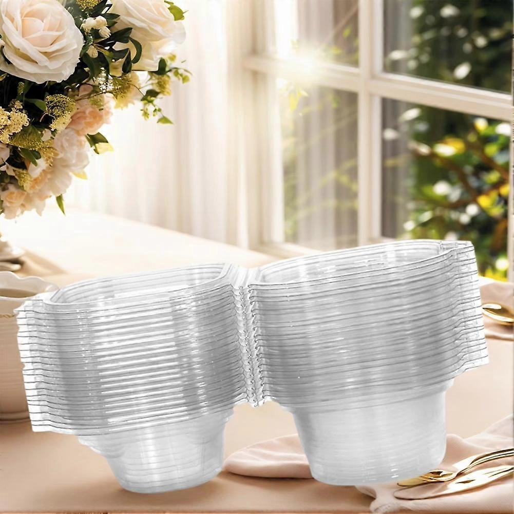 Cupcake Containers Disposable with Connected Airtight Dome Lid (100 Count) Clear Single Cupcake Container
