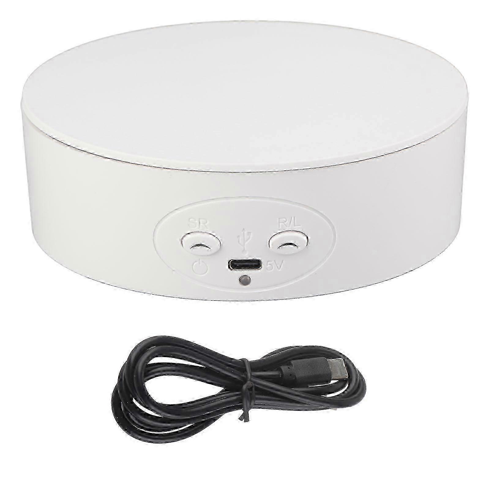 360 Degree Rotating Display Stand Maximum Load 6.6lb Electric Rotating Turntable for Wine Bottles Cosmetics WatchesWhite miao8