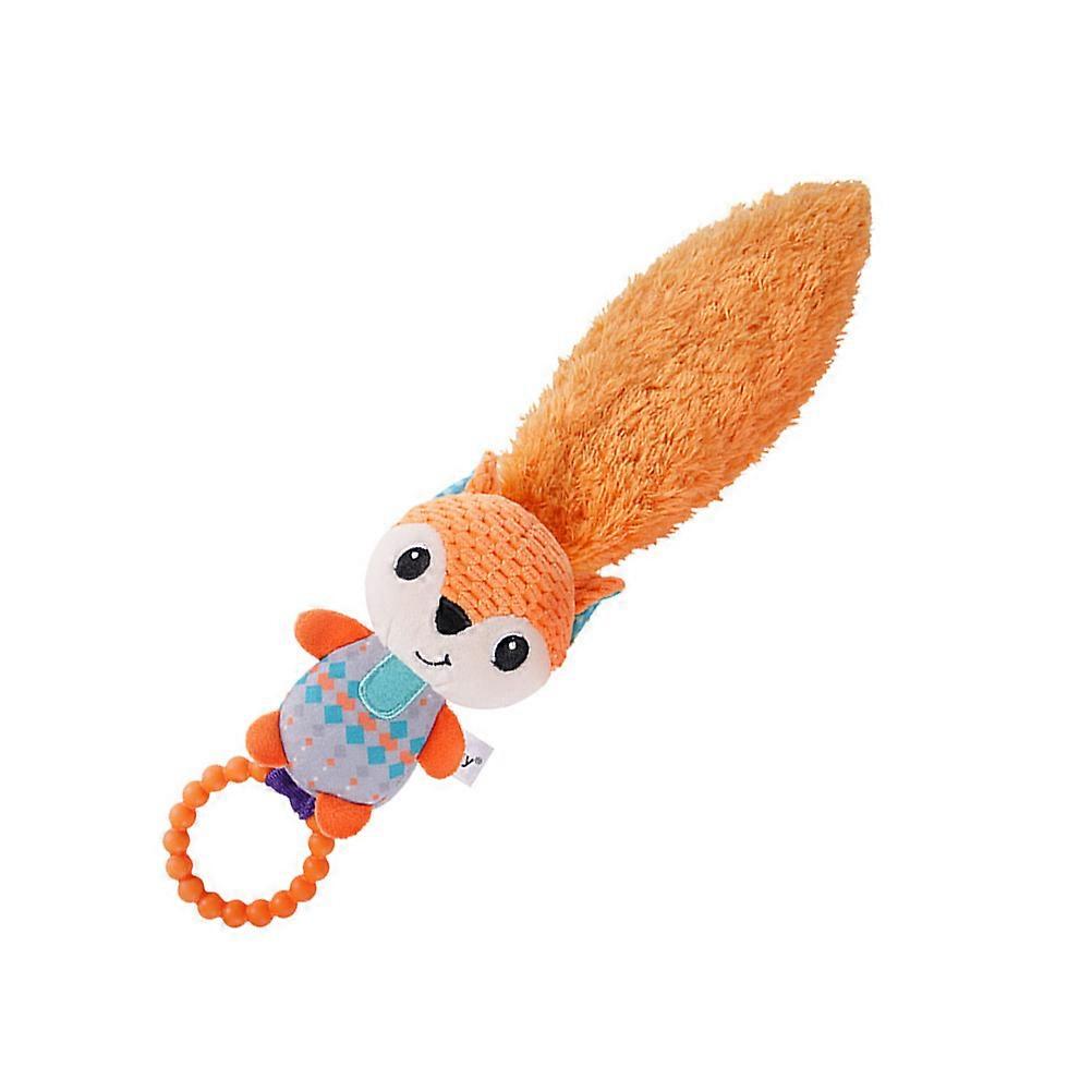 Plush Animal Orange with Teether Ring Safe Durable Design for Decor