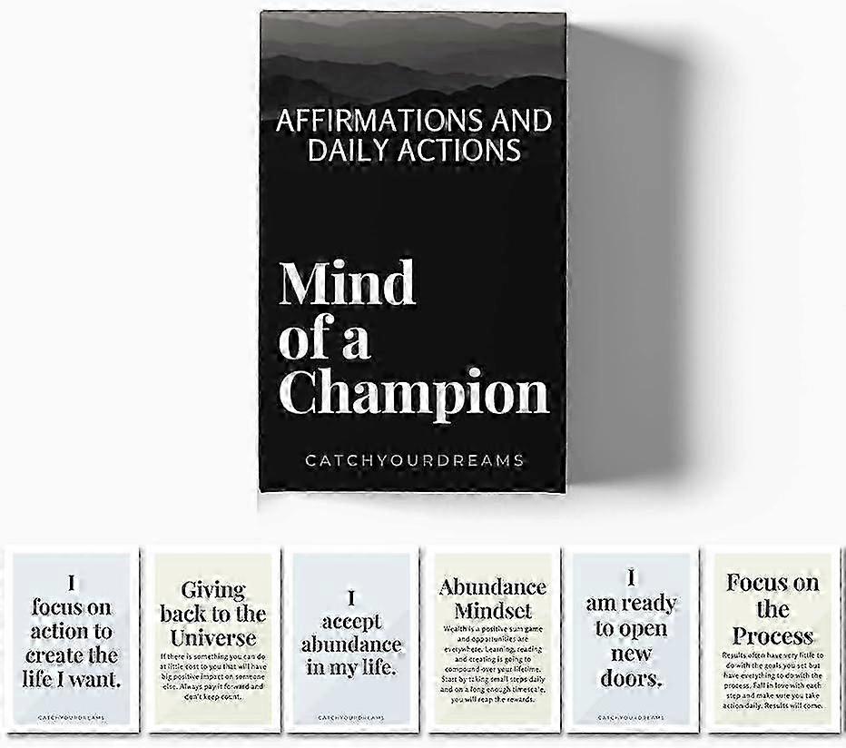 25-26 Mind Of A Champion Motivational Cards for Men Affirmations and Daily Actions Steps to Turn Dreams into Reality