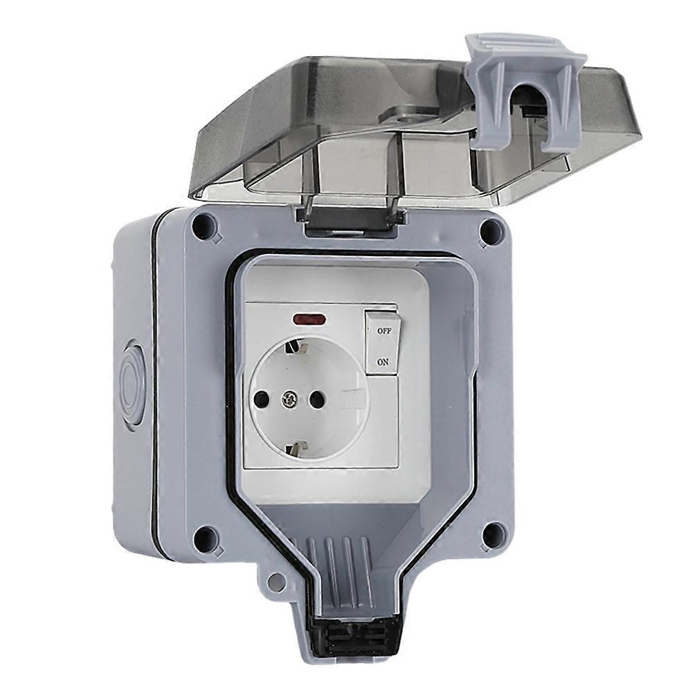 IP66 16A Rainproof Charging Socket Outdoor Socket Waterproof Box with Switch EU Plug