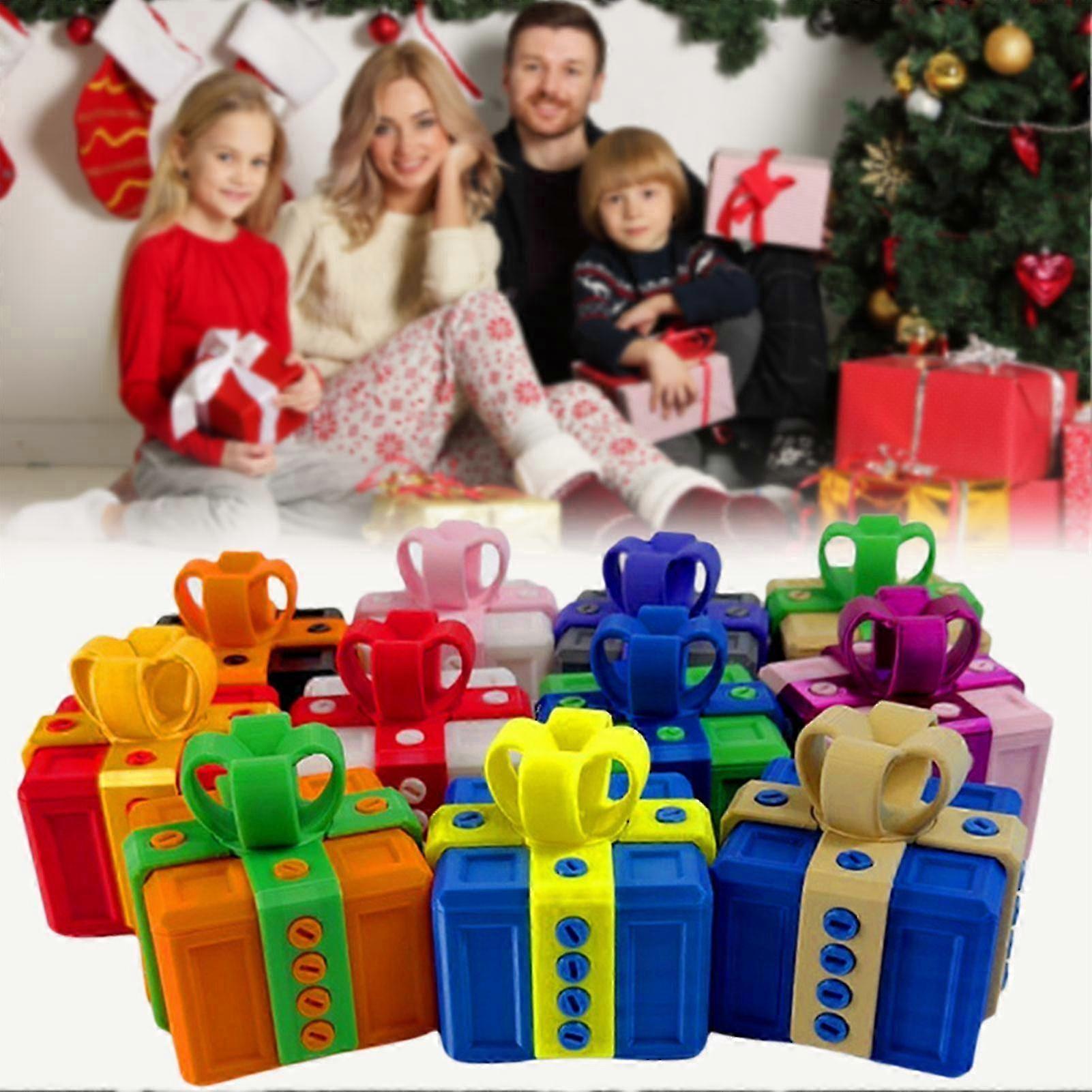 Irriterande presentask med skruvar, irriterande presentask med vridförvaring, 3D-tryckt prankskruvask present för barn vuxna