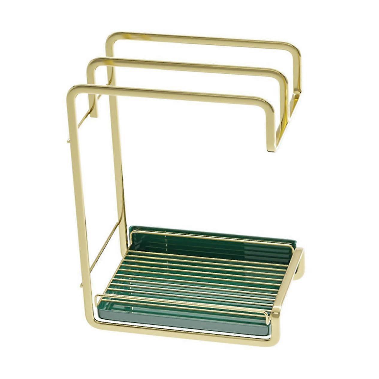 Wall Hanging Drying Storage Rack MultiUse Iron And PP Material Towel And Sponge Holder SpaceSaving Kitchen Sink Caddy