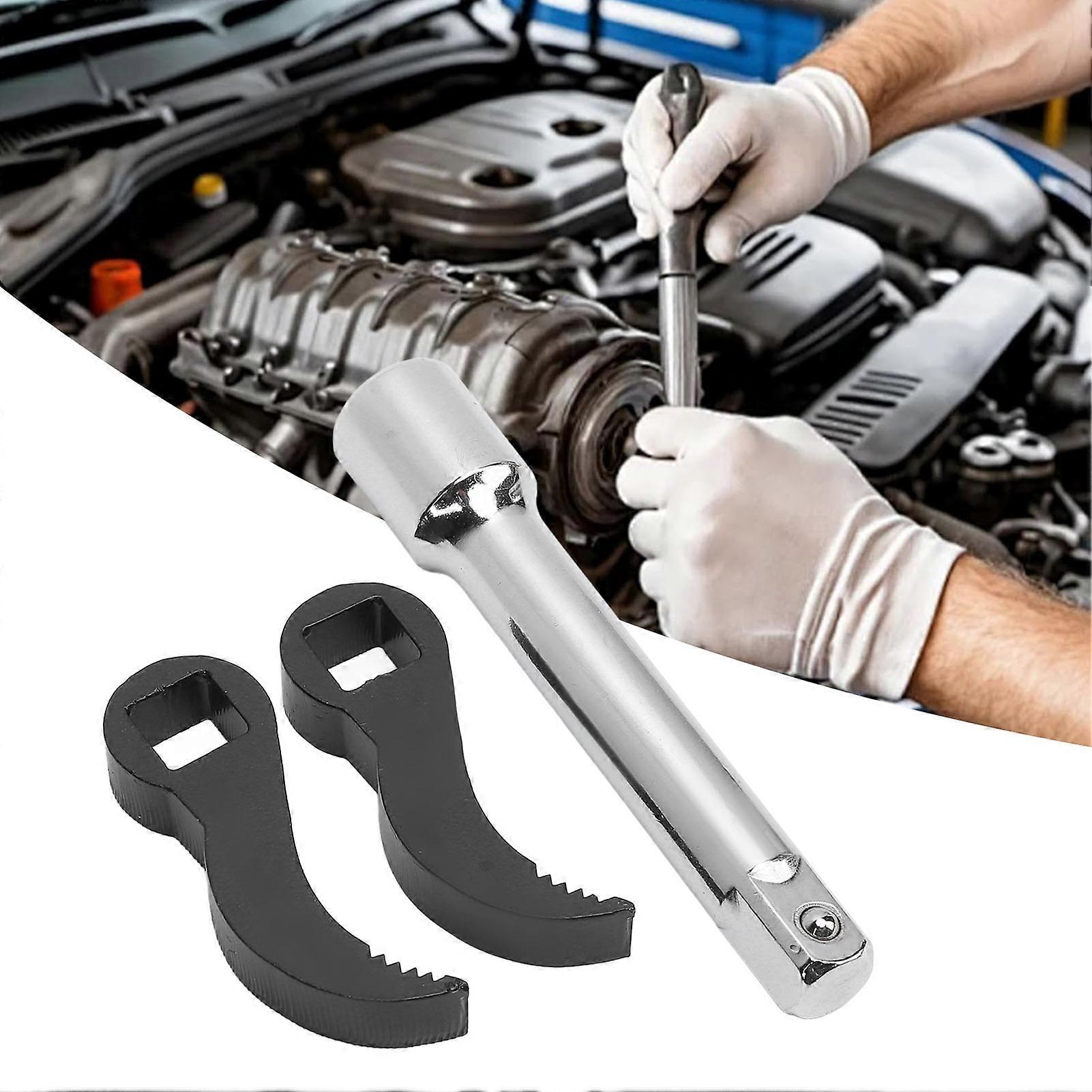 3 Pcs Set Pry Bar Wrench Adaptor Head 1/2 Inch Drive Square Crowbar Adapter Head Tool and Extension Rod 